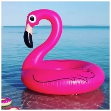 Пляжный надувной круг Розовый Фламинго для плавания диаметр 120 см