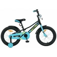 Велосипед детский NOVATRACK 143VALIANT.BK9 14", VALIANT, рост 105-110 см, 3-5 лет, черный/голубой