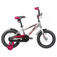 Велосипед детский NOVATRACK 145ALUMEN.BN9 14", LUMEN, алюм., рост 105-110, 3-5 лет, серебристый/красный