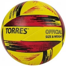 Мяч вол. "TORRES Resist" арт.V321305, р.5, синт. кожа (ПУ), гибрид, бут.кам.желто-красно-чер