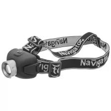 Navigator фонарь налобный NPT-H06,(3xR03), 1светодиодн. 5W 200lm,черн./пласт+алюм,фокус,3 реж,BL,94913 (арт. 476640)
