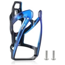 Велосипедный пластиковый держатель для бутылки WEST BIKING YP0704037, черный с синим