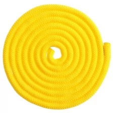 Скакалка гимнастическая утяжелённая, верёвочная, 2,5 м, 150 г, цвет жёлтый Grace Dance 4446794 .