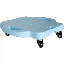 Четырехколесный самокат скейтборд для детей и взрослых 43x40х11 см, голубой цвет