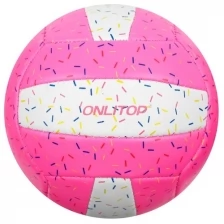 Мяч волейбольный ONLITOP «Пончик», размер 2, 150 г, 2 подслоя, 18 панелей, PVC, бутиловая камера, машинная сшивка