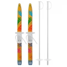 Лыжи детские Цикл "Лыжики пыжики", ручки с палками, 75, 75 см