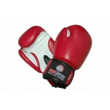 Перчатки боксерские Best Sport BS-бпк4 кожа, на липучке, красные, 10 oz.