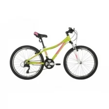 Подростковый велосипед FOXX 24" Camellia зеленый, алюм. рама 12", 21 скор., Power/Microshift TS38, V- brake тормоз 24AHV.Camellia.12GN21