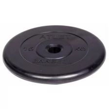 Диск обрезиненный Barbell d 31 мм черный 15,0 кг Atlet