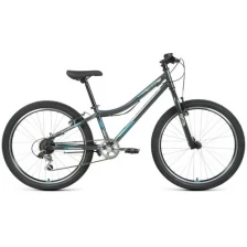 Подростковый велосипед FORWARD Titan 24 1.2 2021, темно-серый/бирюзовый, рост 12"