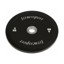 Бамперный диск для кроссфита Fitnessport RCP22-5 черный, 5 кг.