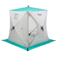 Палатка зимняя PREMIER куб, 1.8 x 1.8 м, цвет biruza/gray