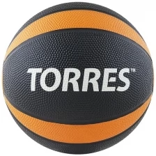Медбол "TORRES 2 кг", арт.AL00222, резина, диаметр 19,5 см, черно-оранжево-белый