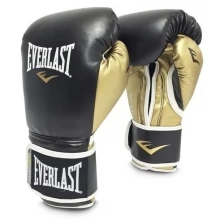 Боксерские перчатки Everlast Боксерские перчатки Everlast тренировочные Powerlock Pu бело-золотые 12 унций