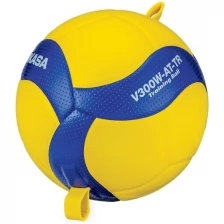 Мяч волейбольный на растяжках MIKASA V300W-AT-TR , р.5, синтетическая кожа микрофибра, клееный,бутиловая камера ,жел-син