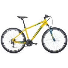 Велосипед FORWARD APACHE 27,5 1.0 (рост 17" 21ск.) 2020-2021, желтый/зеленый