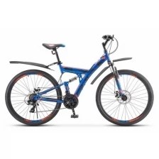 Велосипед двухподвесный STELS Focus MD (27,5") рама 19" синий/неоновый/красный