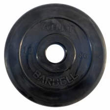 Диск Atlet 51 мм, 10 кг, обрезиненный, черный