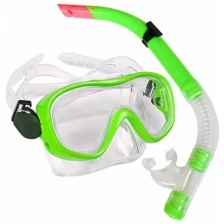 Набор для плавания маска+трубка E33109-2 ПВХ, зеленый