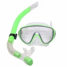 Набор для плавания маска+трубка E33110-2 ПВХ, зеленый