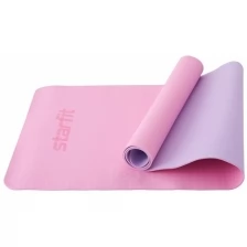 Коврик для йоги и фитнеса Starfit Core Fm-201 173x61, Tpe, розовый пастель/фиолетовый пастель