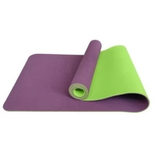 Коврик для йоги E33588 ТПЕ 183х61х0,6 см фиолетово/салатовый