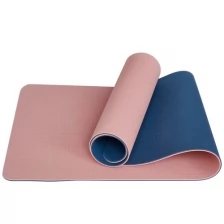 Коврик для йоги E33587 ТПЕ 183х61х0,6 см розовый/синий