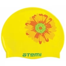 Шапочка для плавания Atemi, силикон, желтая (цветок), PSC415-y