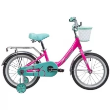Велосипед NOVATRACK ANCONA 16" (2019) (Велосипед NOVATRACK 16", ANCONA, розовый, тормоз нож.передняя корзина,,крылья и багаж. хромир.)