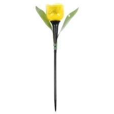 Фонарь садовый на солнечной батарее "Тюльпан желтый", 29 см, d-5 см, 1 led, пластик