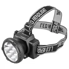 Ultraflash LED5362 фонарь налобн аккум 220В, черный, 7LED, 2 реж, пласт, бокс
