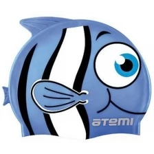 Шапочка для плавания атеми, силикон Atemi (дет.), рыбка+, голубая, Fc105