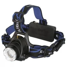 Ultraflash E150 фонарь налобн аккум 220В, черный, CREE 3 Ватт, фокус, 2 ак 3 реж, пласт, бокс
