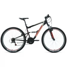 Велосипед FORWARD RAPTOR 27,5 1.0 (2021) (Велосипед FORWARD RAPTOR 27,5 1.0 (27,5" 18 ск. . 18") , черный/красный, RBKW1F17E005)