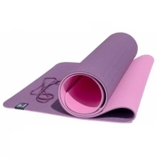 Коврик для йоги Original FitTools 6 мм двуслойный TPE бордово розовый