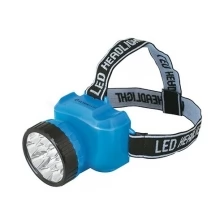 Ultraflash LED5361 фонарь налобн аккум 220В, голубой, 12LED, 2 реж, пласт, бокс