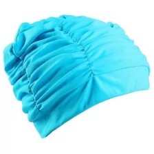 Шапочка для плавания объемная с подкладом, лайкра, цвет голубой./В упаковке шт: 1