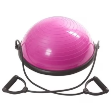 Полусфера для фитнеса массажная 60 см, Мяч Босу, балансировочная платформа CLIFF, розовая