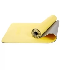 Коврик для йоги и фитнеса Core FM-201 173x61, TPE, желтый/серый, 0,7 см