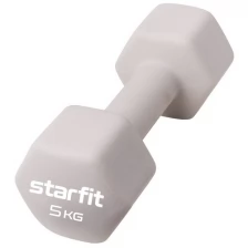 Гантель неопреновая STARFIT Core DB-201 5 кг, тепло-серый пастель