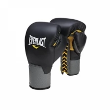 Боксерские перчатки Everlast Боксерские перчатки Everlast тренировочные на шнуровке Pro Leather Laced черные 10 унций