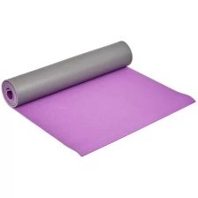 BRADEX Коврик для йоги и фитнеса Bradex SF 0690, 173*61*0,6 см, двухслойный фиолетовый/серый с чехлом, BRADEX