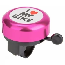 Звонок STELS 45AE-10 "I love my bike" (черно-розовый) 210144