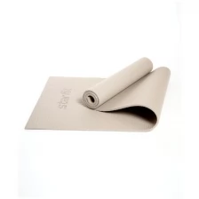 Коврик для йоги и фитнеса FM-101, PVC, 173x61x1 см, тепло-серый пастельный