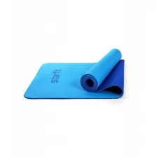 Коврик для йоги и фитнеса Starfit Core Fm-201 173x61, Tpe, синий/темно-синий, 0,6 см