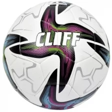 Мяч футбольный CLIFF 3256, 5 размер, PU Hibrid, бело-розово-синий