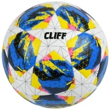 Мяч футбольный CLIFF CW4134, 5 размер, PU клееный, желто-синий