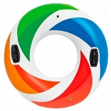 Надувной круг для плавания с ручками Rainbow Ombre, 122 см, INTEX (от 9 лет) (58202EU)