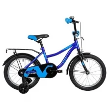 Велосипед NOVATRACK WIND 16" V-brake (2022) (Велосипед NOVATRACK 16" WIND синий, полная защита цепи, пер.ручн, зад нож тормоз., крылья, багажник)