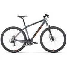 Горный велосипед FORWARD APACHE 29 2.0 D CLASSIC 2022 рост 19" серый матовый/оранжевый
